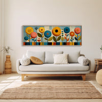Mid Century Floral Garden in Retro Colors