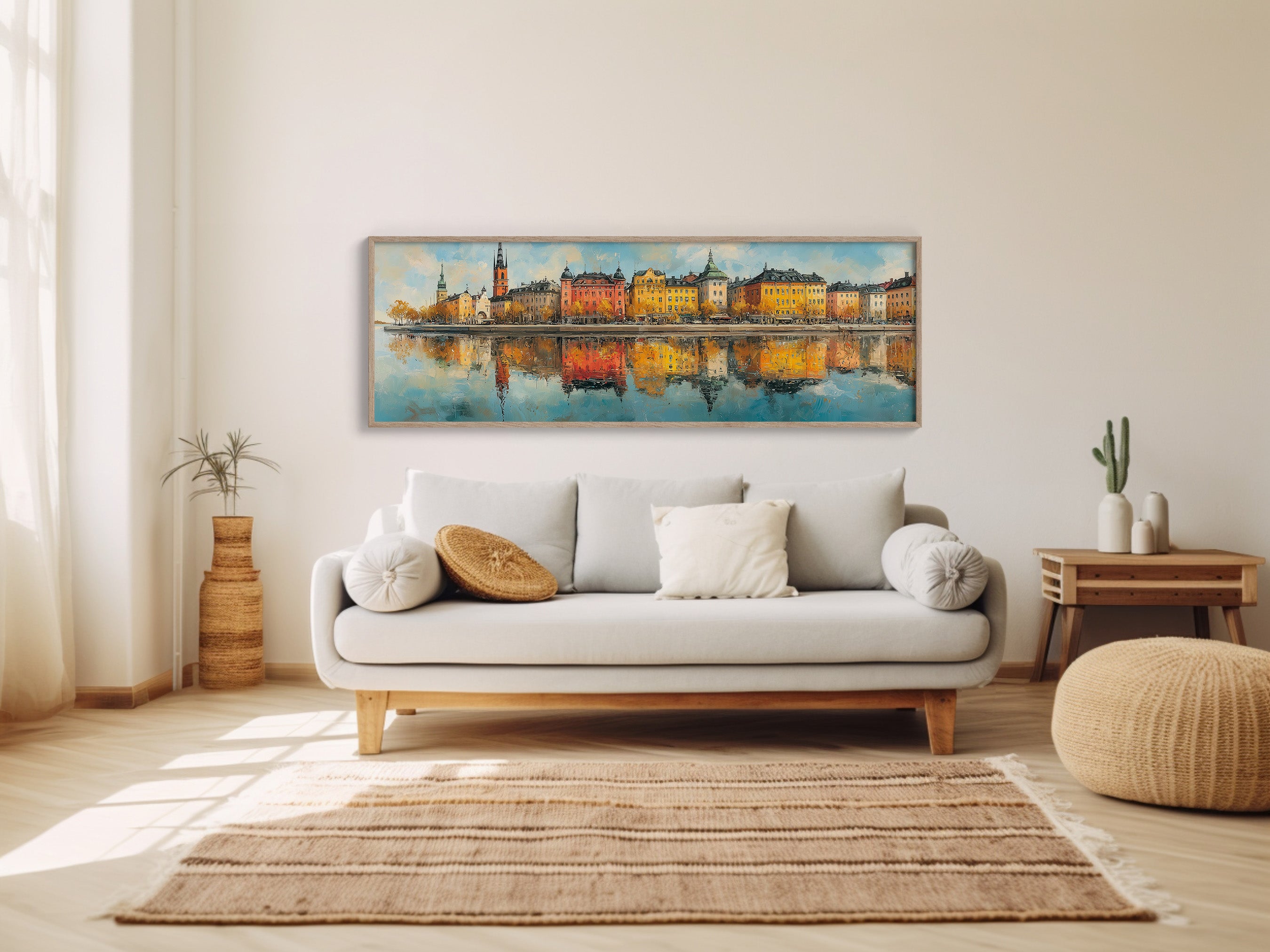 Colorful European Waterfront Reflections