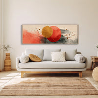 Modern Abstract Red and Gold Circles