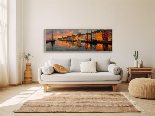 Colorful Harbor Sunset Cityscape