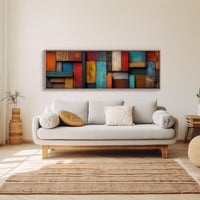 Rustic Colorful Wood Plank Abstract