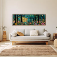 Golden Moon Through Enchanted Forest