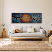 Blue and Copper Tree Ring Abstract
