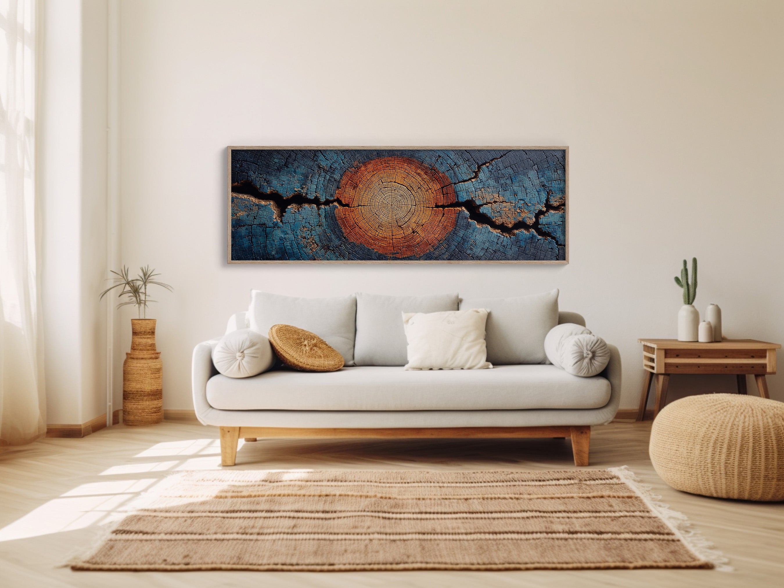 Blue and Copper Tree Ring Abstract