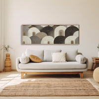 Neutral Geometric Arch Pattern Art