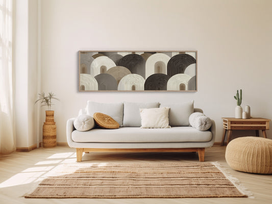 Neutral Geometric Arch Pattern Art