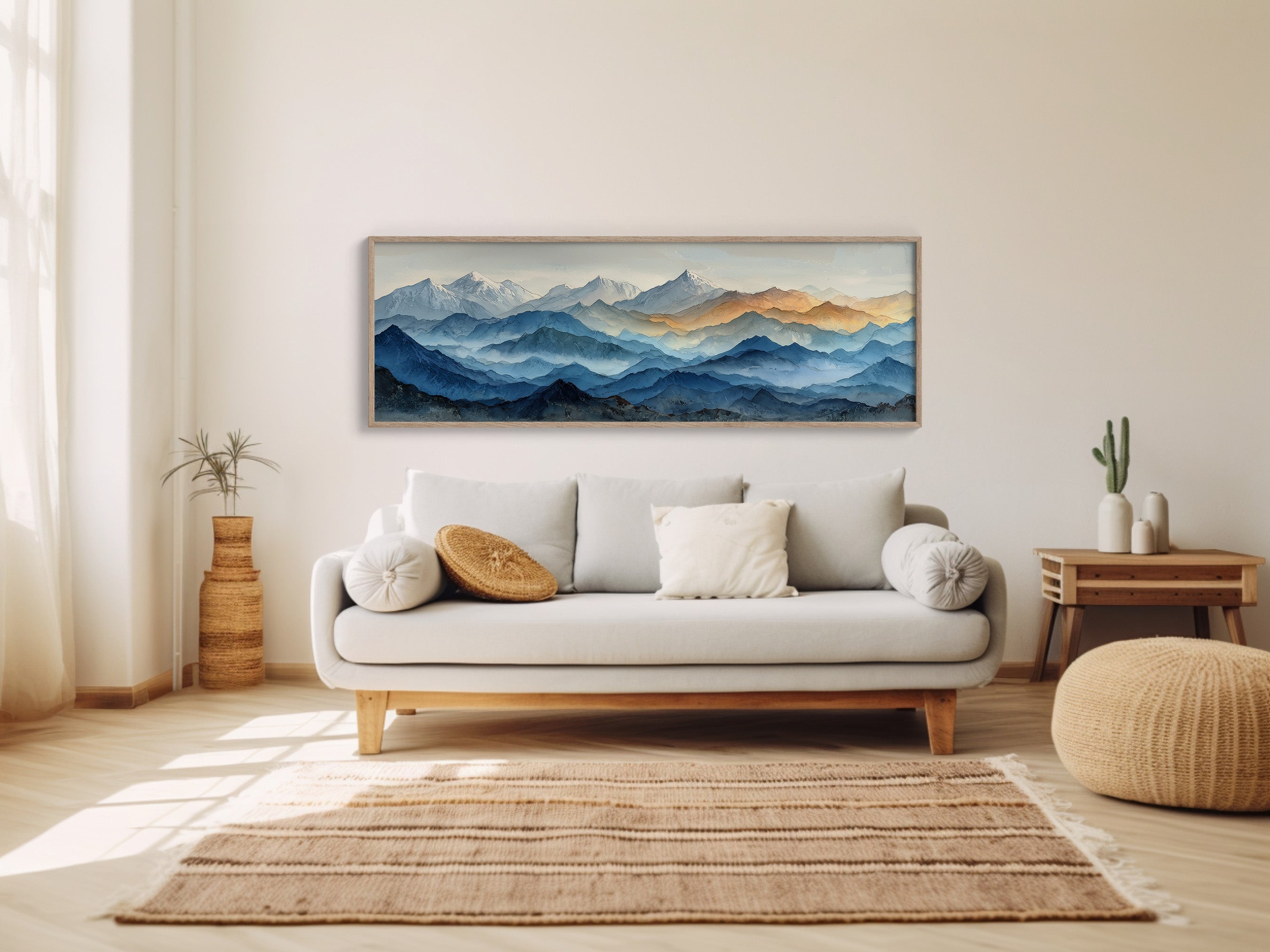 Misty Blue Mountain Range Landscape