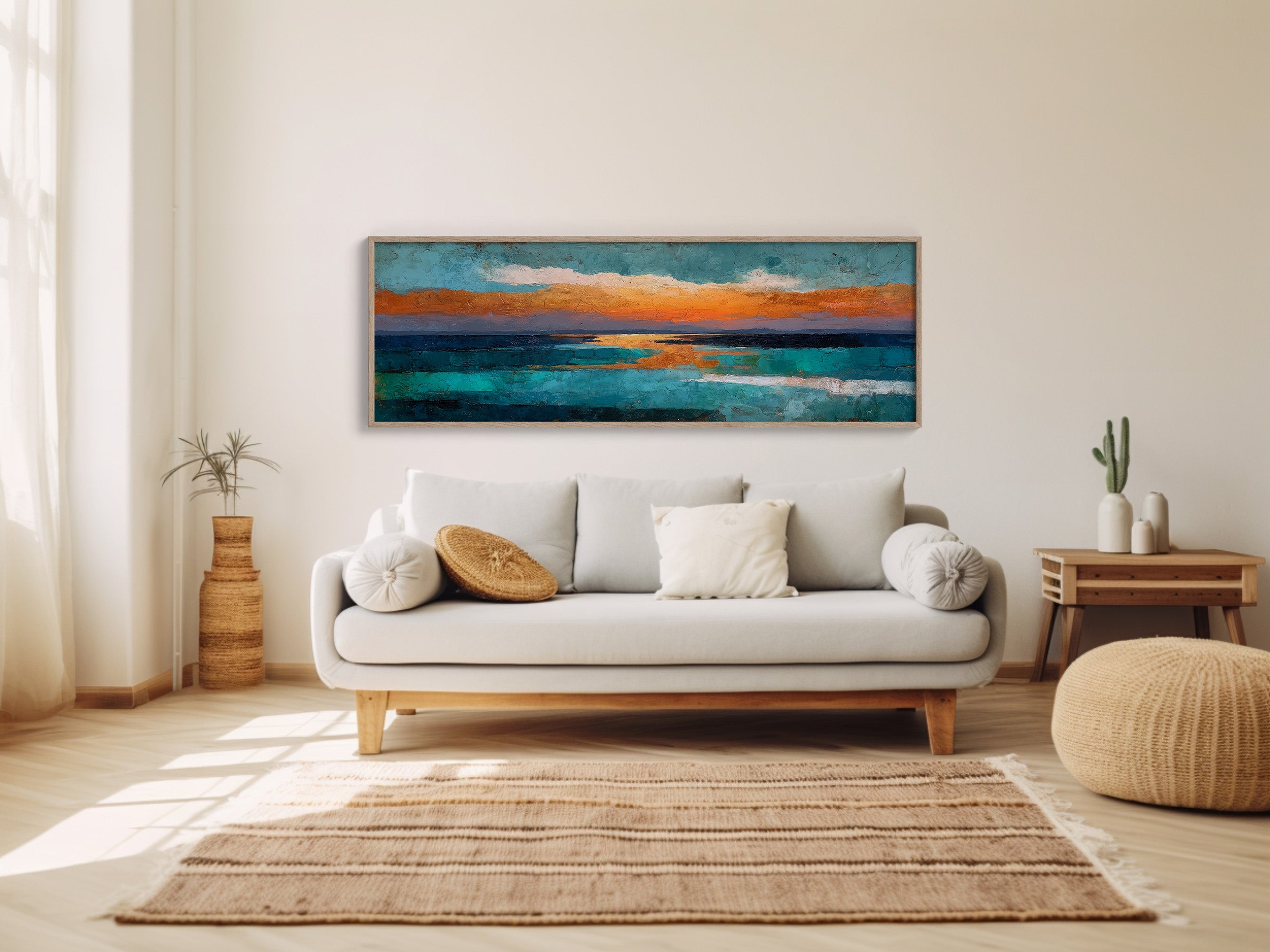 Abstract Ocean Sunset Horizon