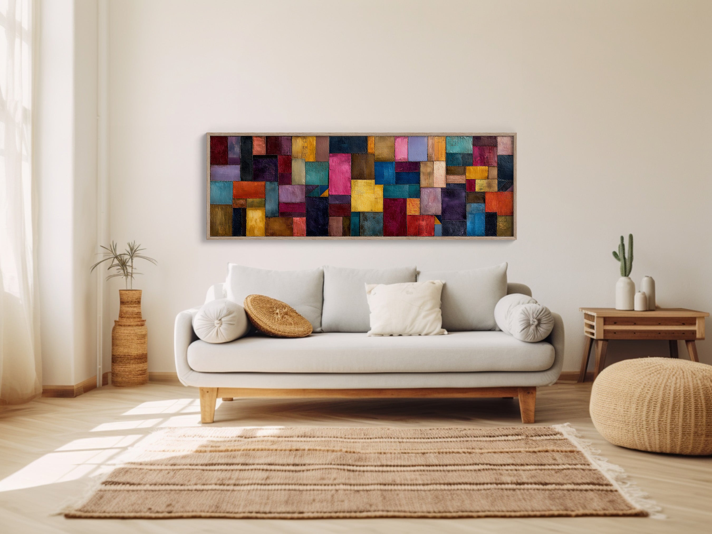 Color Block Abstract Geometric Wall Art