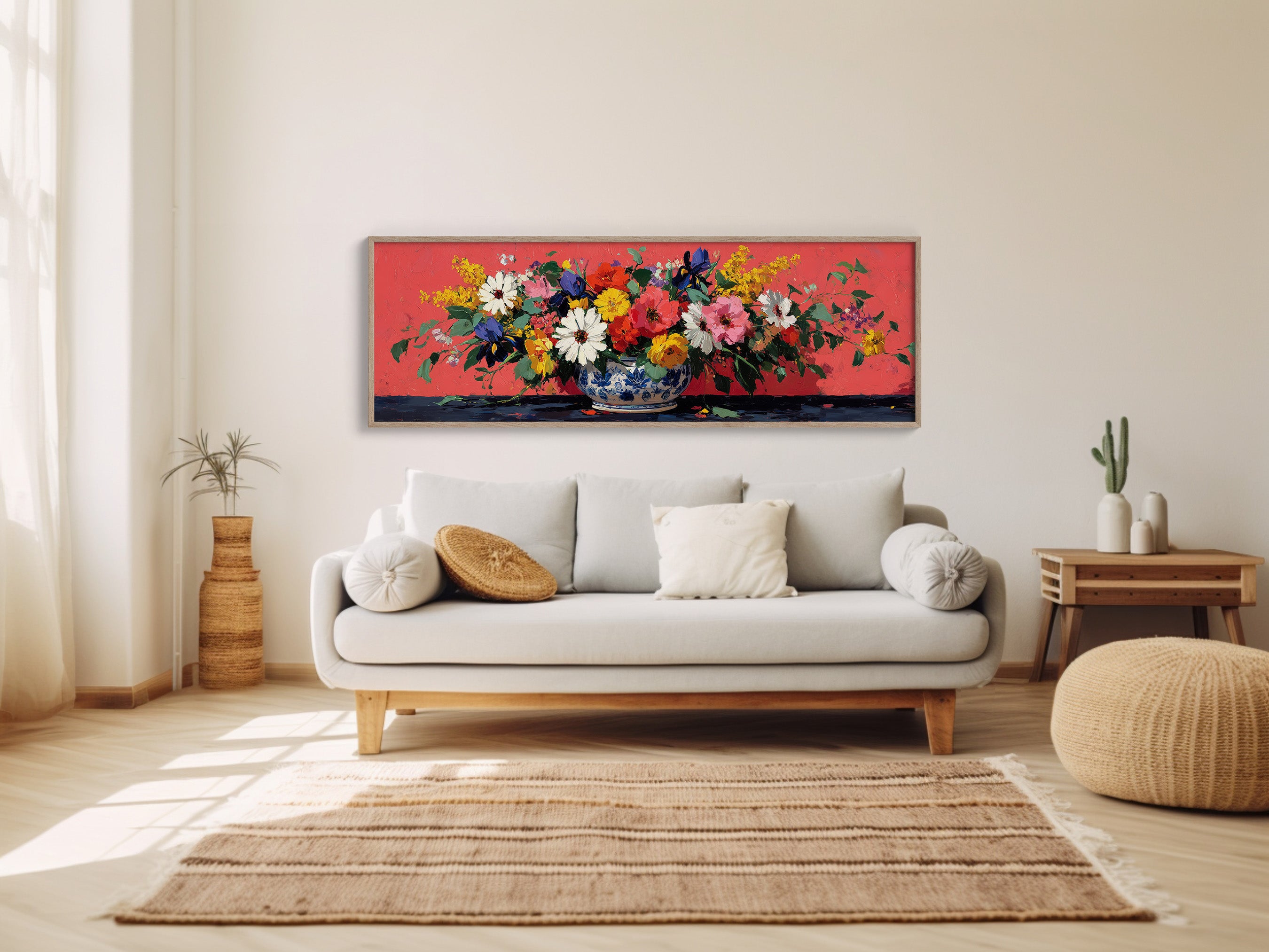 Wildflowers Spill Across Coral Light