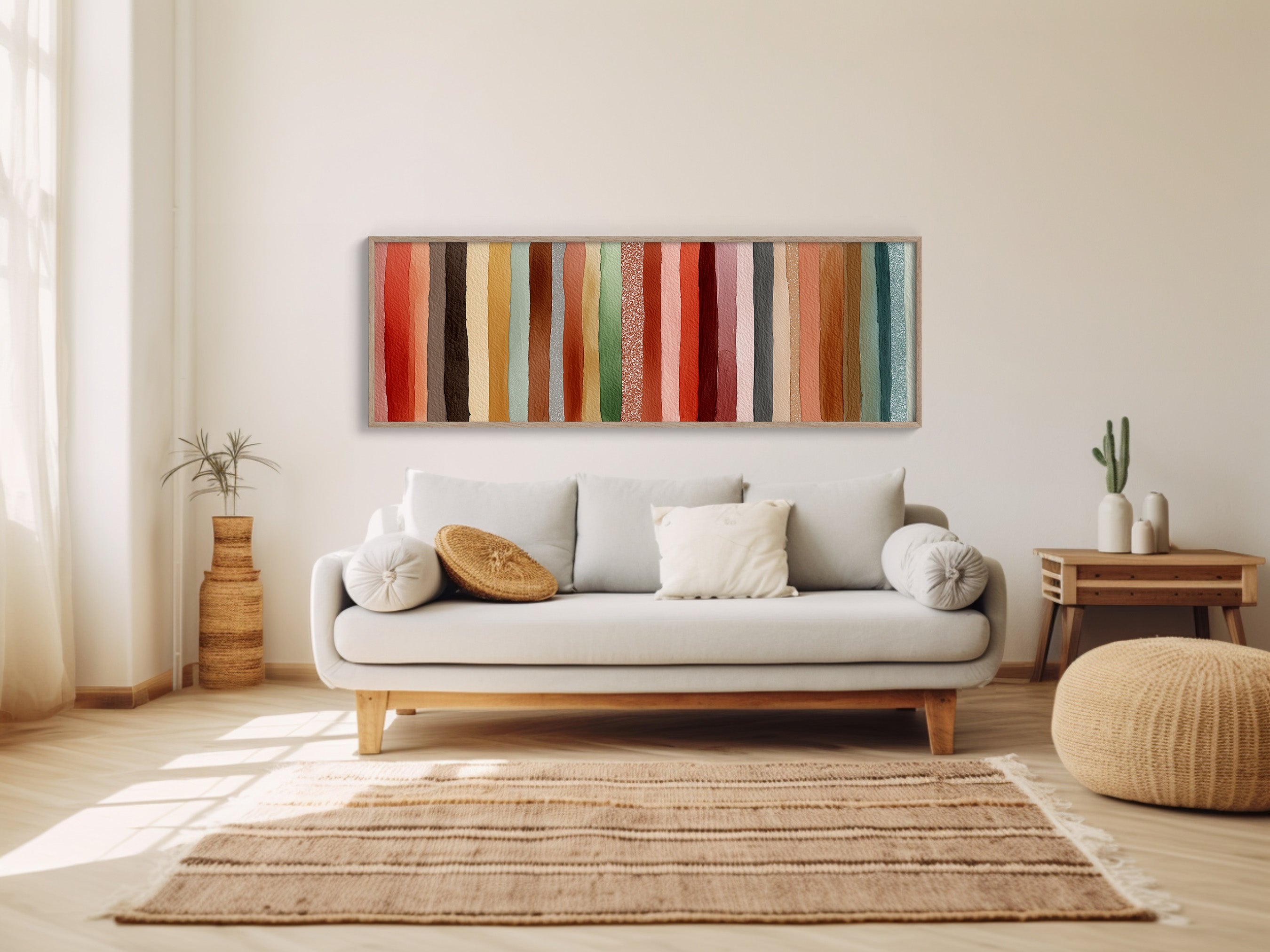 Earth Tone Watercolor Stripe Pattern