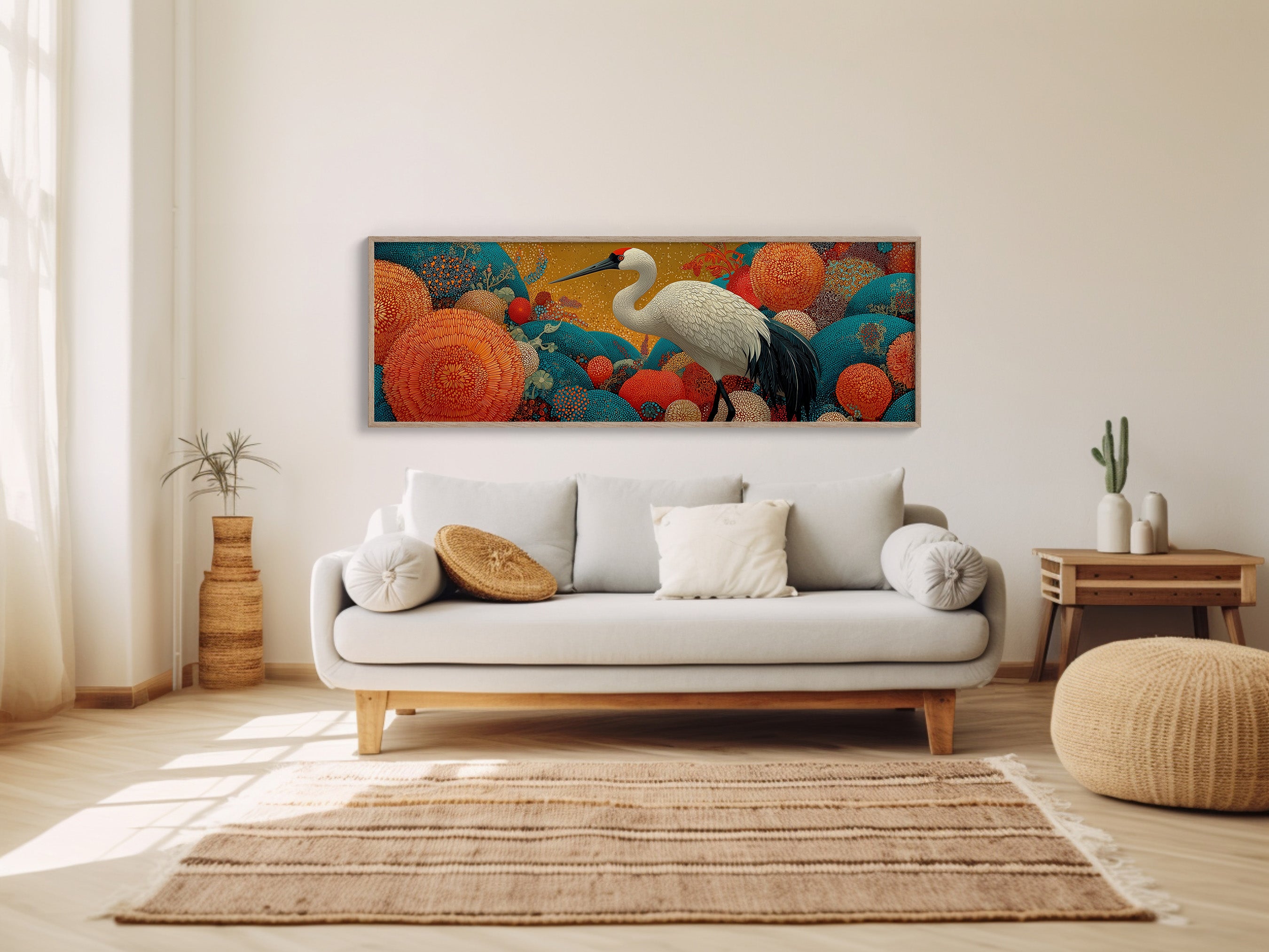 Crane Among the Coral Garden