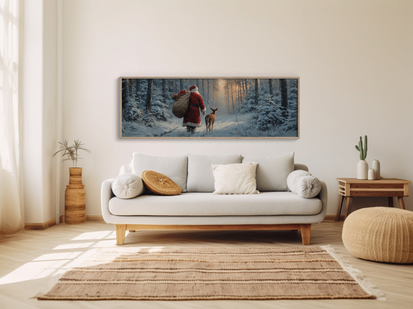 Santa’s Quiet Walk Through Winter Pines