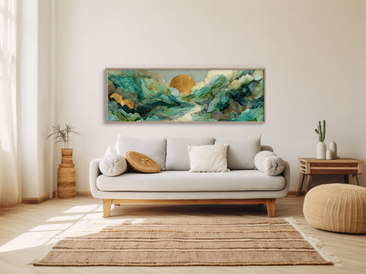 Golden Sun Over Emerald Tides