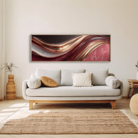 Flowing Copper Waves in Crimson Stone