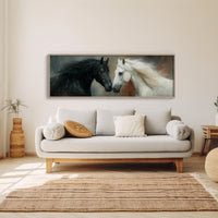 Black And White Horses In Quiet Harmony
