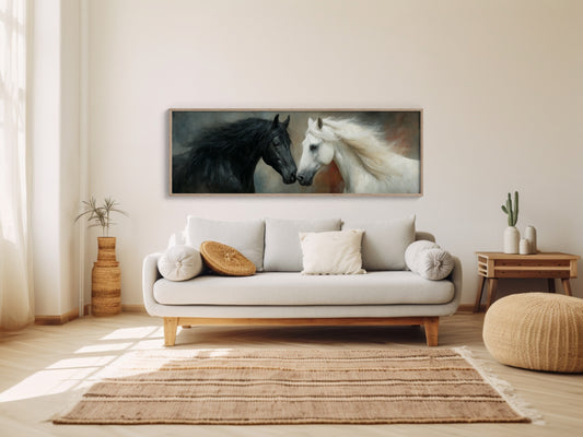 Black And White Horses In Quiet Harmony