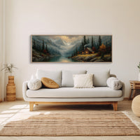 Cabin Glow In Misty Mountain Valley