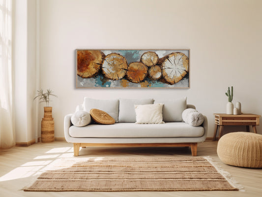 Rustic Wood Log Cross Section Wall Art