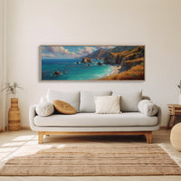 Golden Cliffs Above The Turquoise Sea