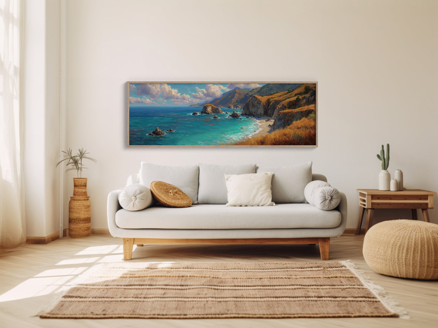 Golden Cliffs Above The Turquoise Sea