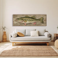 Largemouth Bass Over Rustic Wood