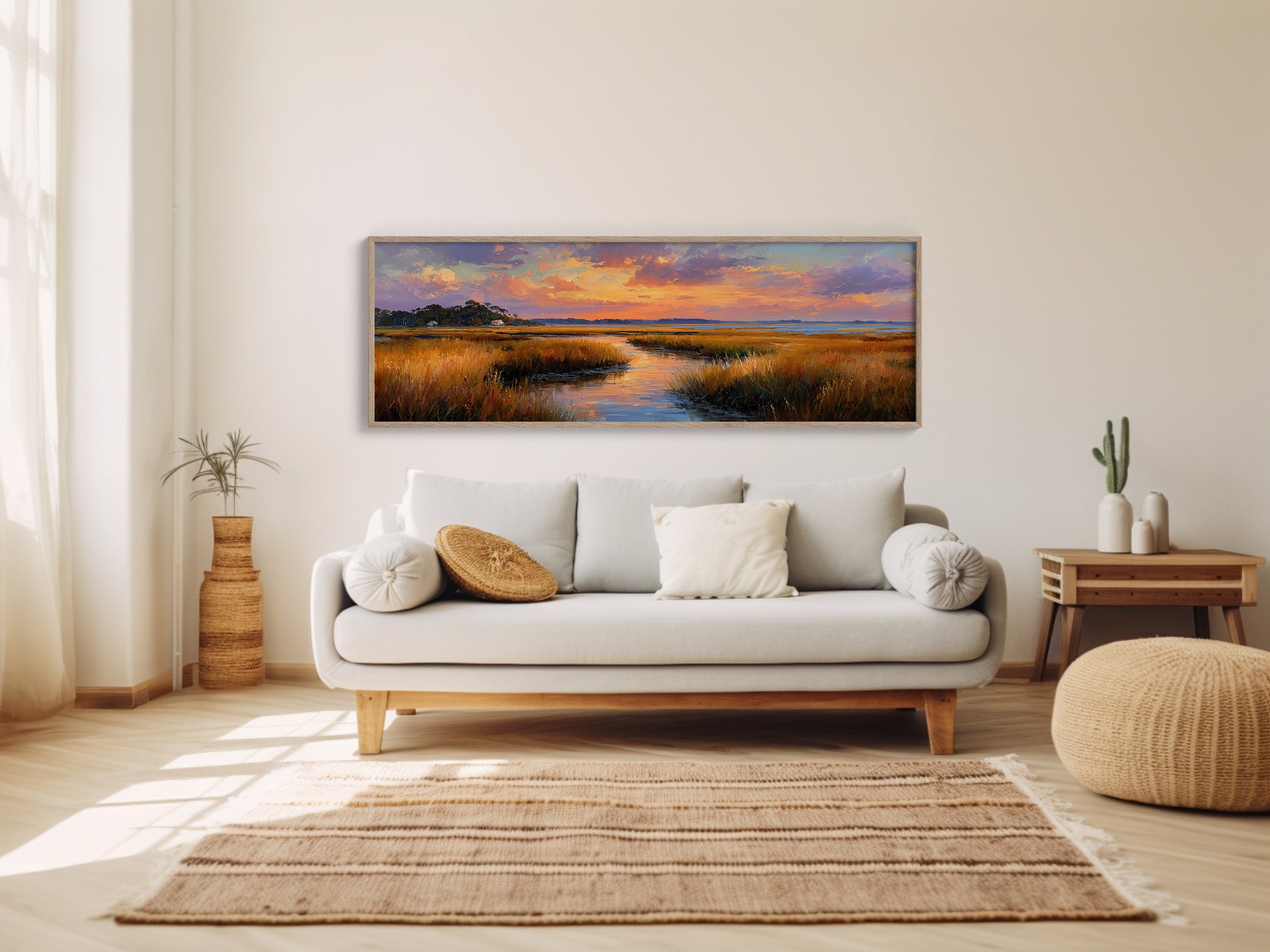 Golden Marsh Beneath A Painted Sky