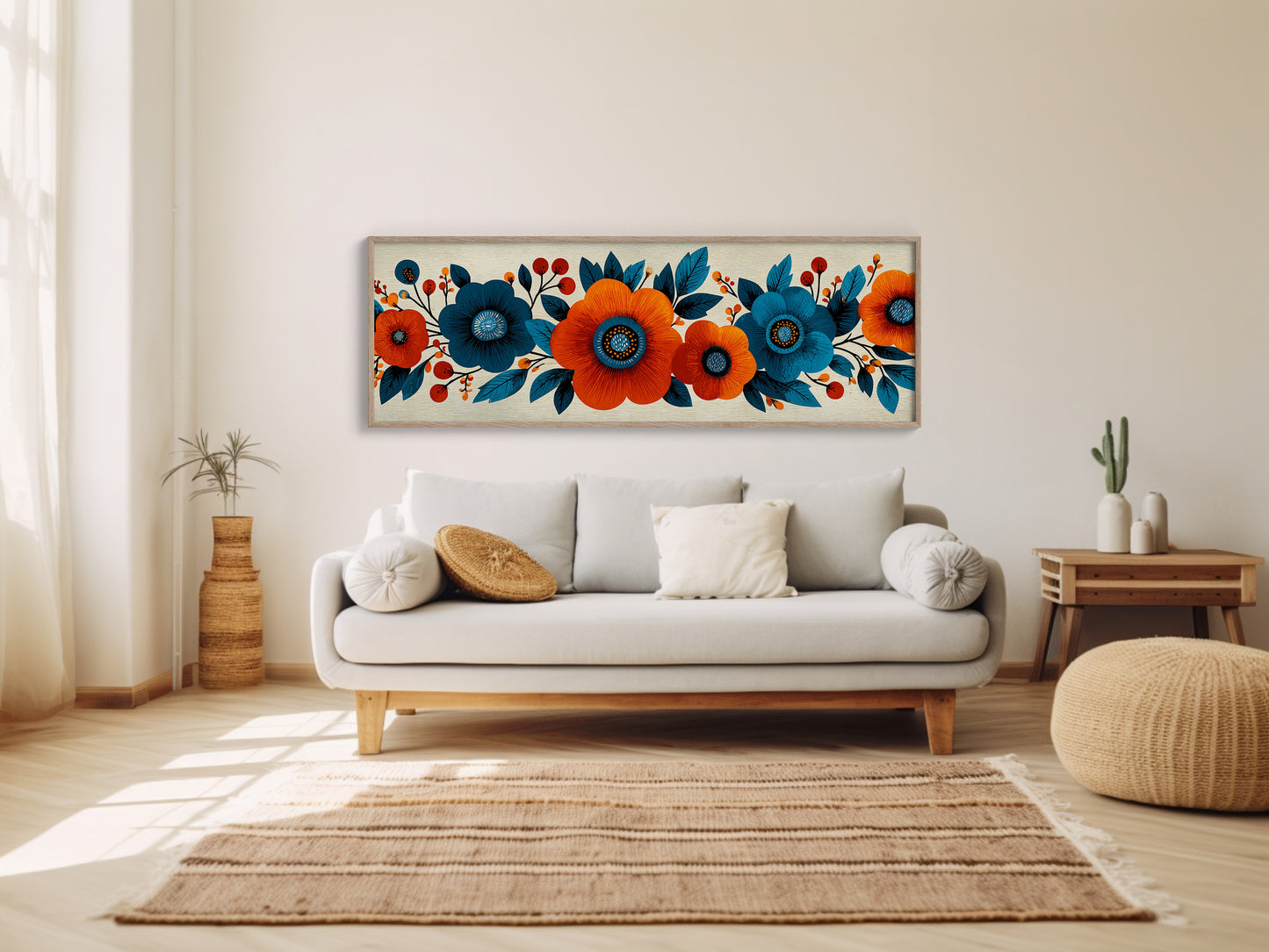 Bold Blooms in Autumn Blue