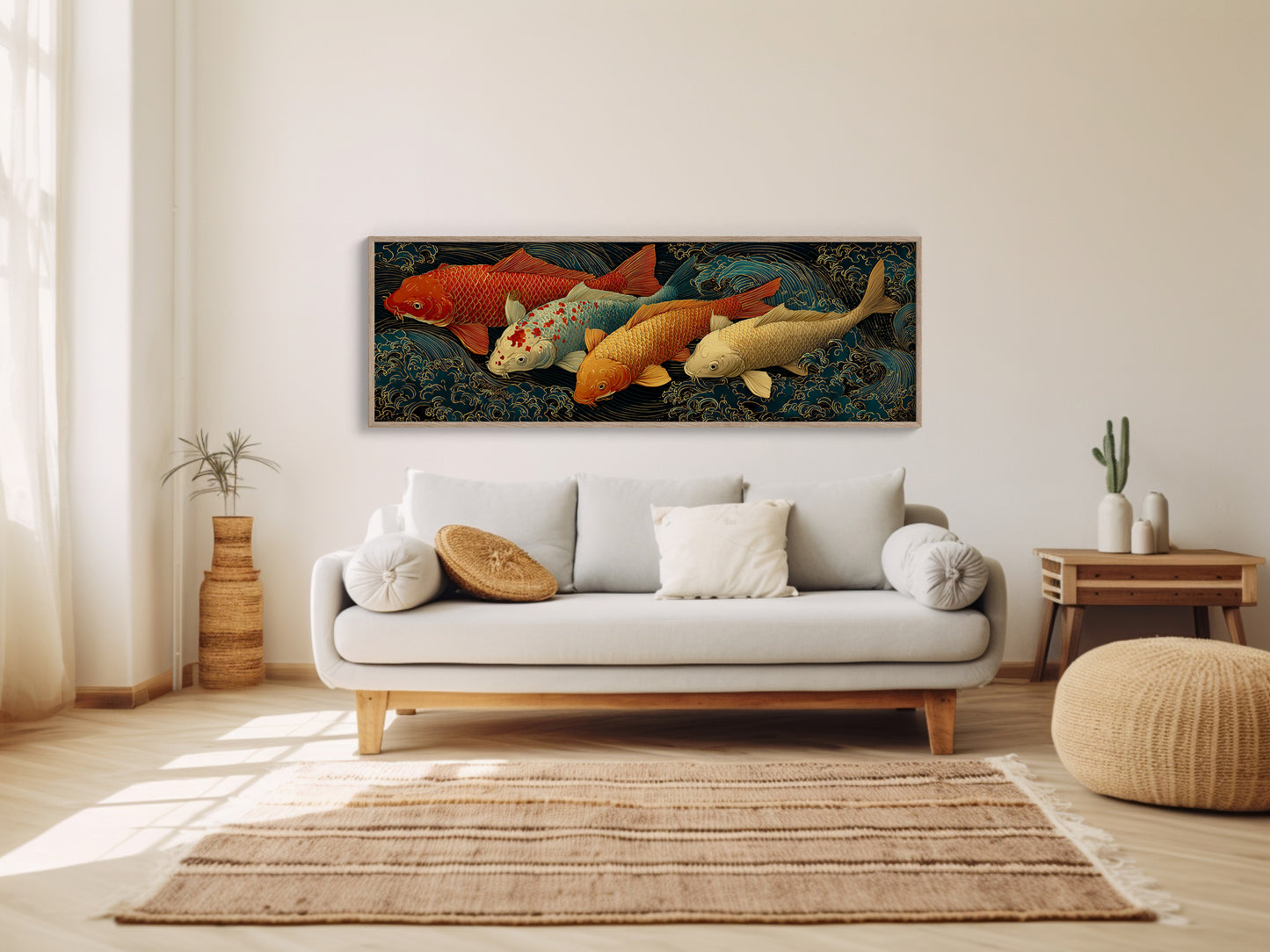 Koi Beneath the Midnight Waves