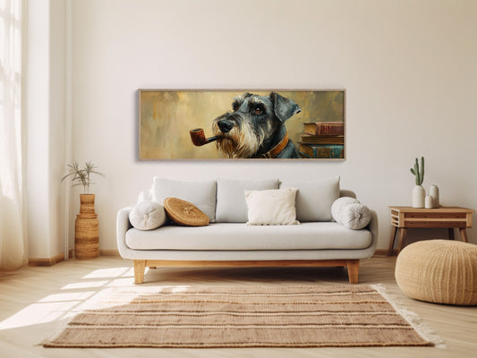 Scholarly Schnauzer With Pipe