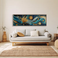 Celestial Currents In Gold And Blue
