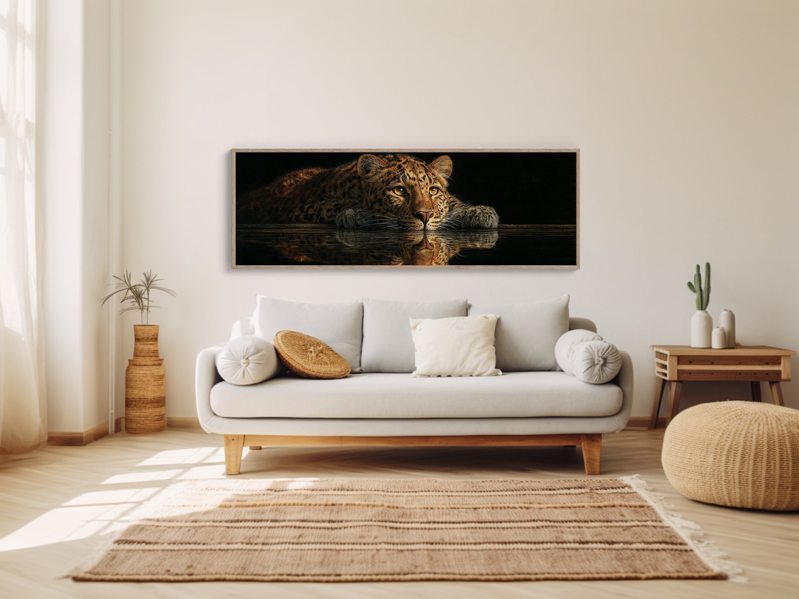 Resting Leopard Reflection