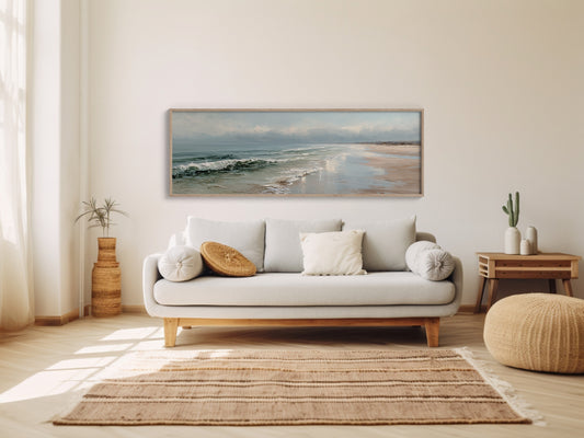 Soft Ocean Waves on a Serene Misty Shore