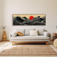 Waves Gather Before the Red Sun