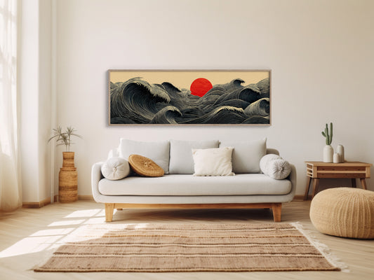 Waves Gather Before the Red Sun