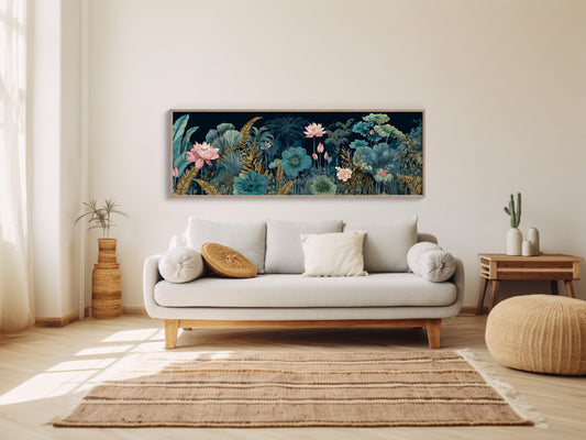 Lotus Garden Under Midnight Blue