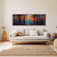 Firelight Through the Autumn Pines