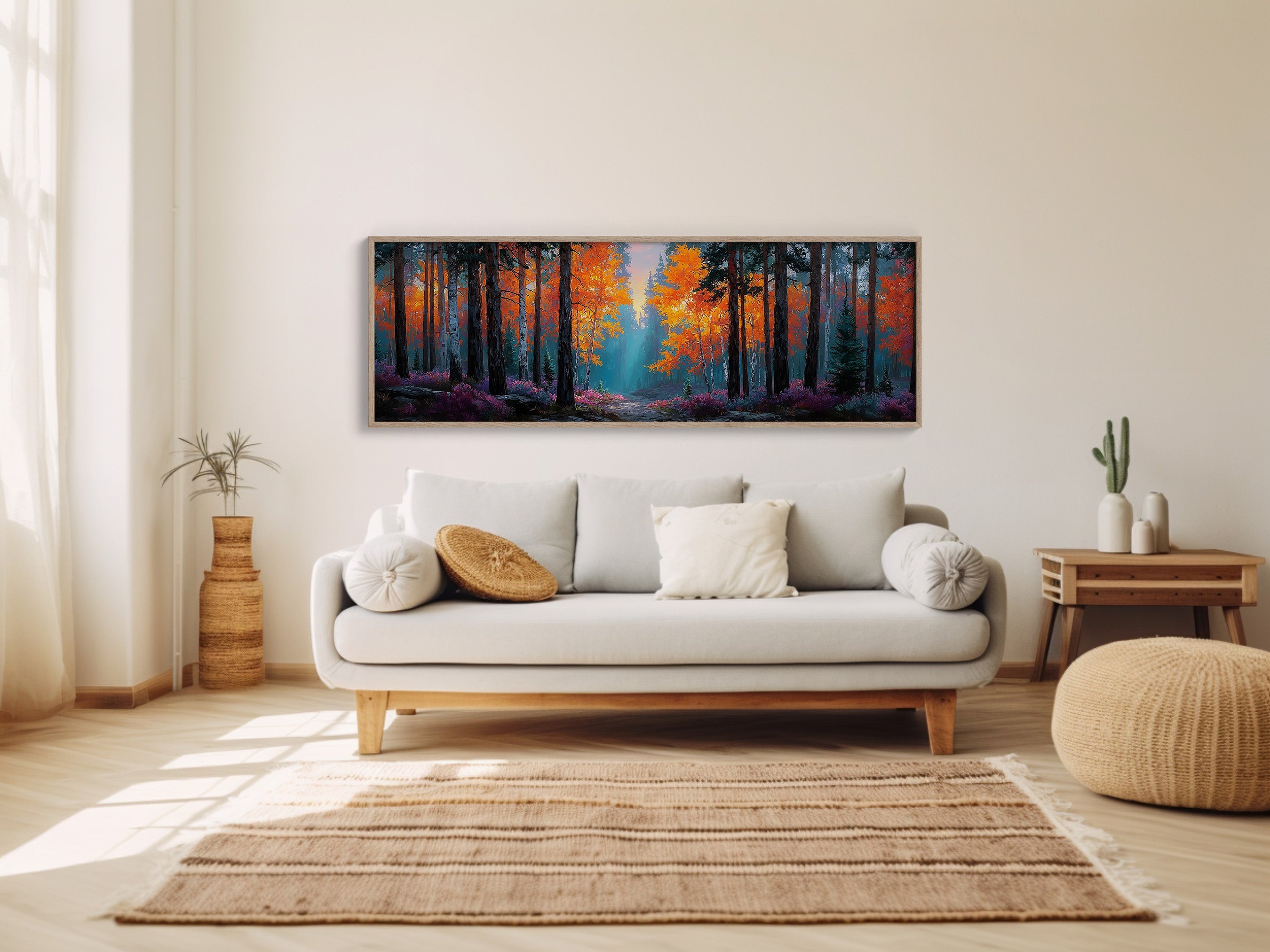 Firelight Through the Autumn Pines