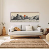 Sun Rises Over Carved Peaks