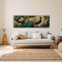 Peacock Among Painted Leaves