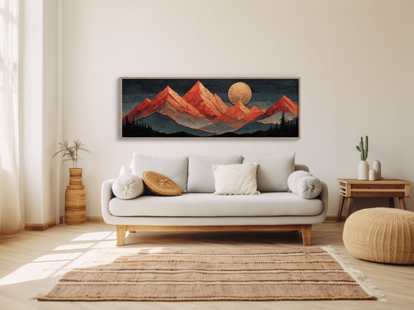 Copper Moonrise Over Ember Peaks