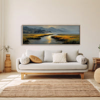 Golden Marsh Under Distant Peaks