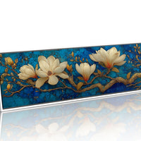 Golden Magnolia on Blue Marble