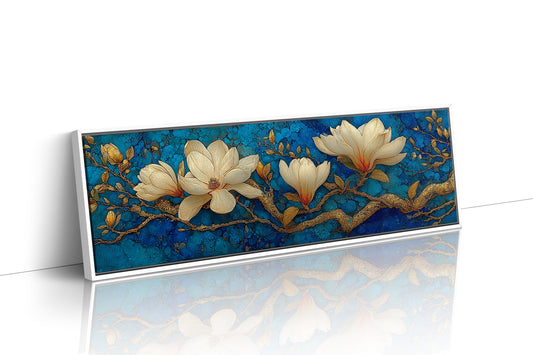 Golden Magnolia on Blue Marble