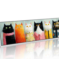 Dressed-Up Cats in a Row
