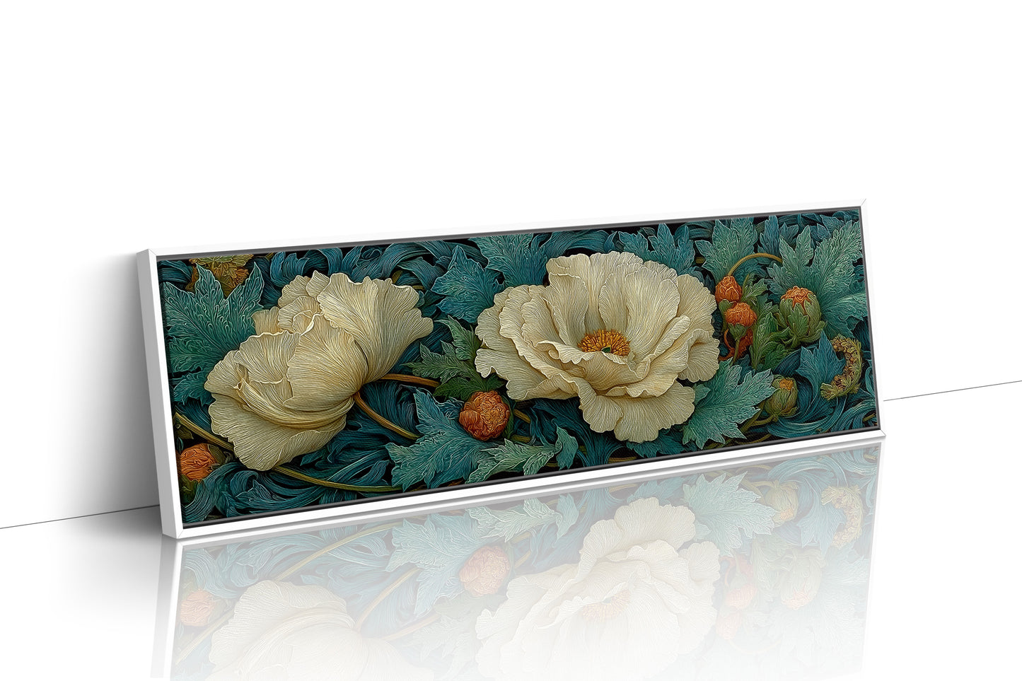 Ivory Petals in Verdant Drift