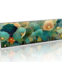 Blooming Waves of Teal and Amber