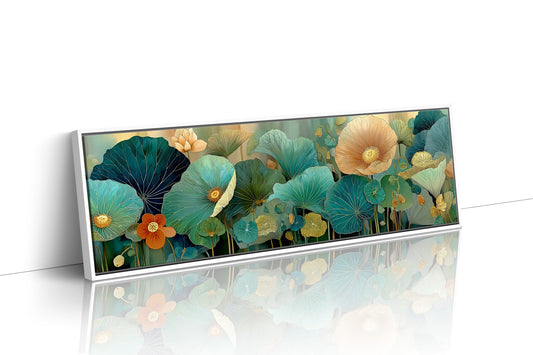 Blooming Waves of Teal and Amber