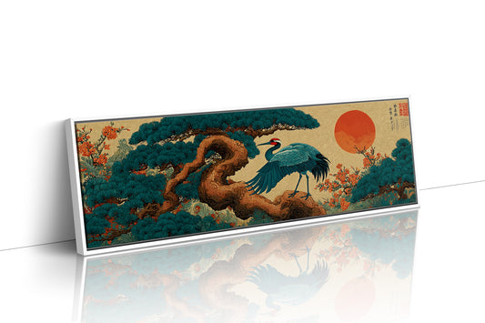 Cranes Beneath the Red Sun