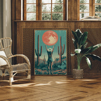 Blood Moon Cowgirl — Halftone Desert Screenprint